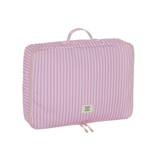 Sac de rangement de voyage rayé rose en nylon, ensemble d'organisateurs de bagages 6-en-1, cubes de rangement portables pour valise, pour vêtements et cosmétiques - Product Image 1