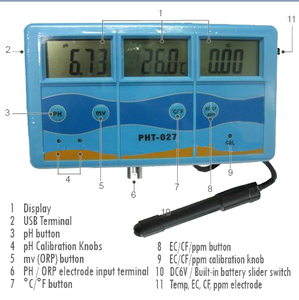 Ph Ec Tds คุณภาพน้ำแบบหลายพารามิเตอร์ <span class=keywords><strong>Monitor</strong></span> - Product Image 4