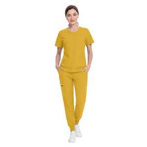 Conjunto de Uniforme Médico Unisex, Pantalones Jogger, Material Elástico de Spandex/Poliéster, Cómodo Conjunto de Pantalones y Blusa para Hospital - Product Image 3