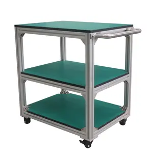 Langle Factory Pull Cart tubo magro industriale 4 ruote carrello per officina materiale in alluminio turnover vehicle