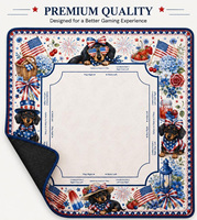 Tapis de table Mahjong patriotique du 4 juillet de 31,5 pouces, motif chien dachshund et drapeau américain, antidérapant et insonorisant, pour table de jeu