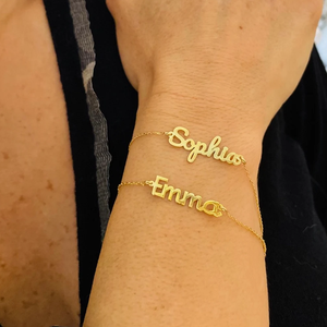 Bracciale Personalizzato in Argento Sterling Placcato Oro Fatto a Mano, Gioielli alla Moda per Uomo e Donna - Product Image 4