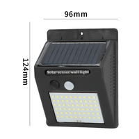 Lampe murale solaire extérieure étanche IP65 à 20 LED 10W, avec détecteur de mouvement, du crépuscule à l'aube, intensité variable, pour cour et sécurité, vente en gros
