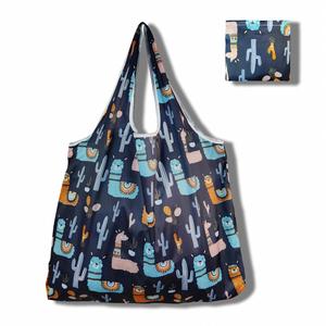 Sac de shopping pliable personnalisé en polyester imperméable et sac à dos portable réutilisable - Product Image 1