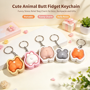 3D-gedruckter Tier-Rückform-Clicker-Schlüsselanhänger, kreativer Druck-Fidget-Anhänger, niedliches Stressabbau-Neuheitsgeschenk für Taschen-Deko - Product Image 3