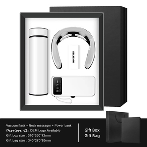Ensemble cadeau promotionnel d'entreprise de luxe 3-en-<span class=keywords><strong>1</strong></span> : Bouteille isotherme, masseur cervical et support de téléphone avec batterie externe - Product Image 1