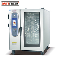Four combiné commercial 10 niveaux 10*1/1 GN, 380V 18.6kW 360 °   Sonde de température à circulation d'air chaud pour la restauration