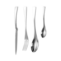 KAYA – Nouveaux ensembles de couverts modernes en acier inoxydable 18/8 argent et or de haute qualité pour restaurant, couteau de table, fourchette, cuillère à thé pour mariage et hôtel