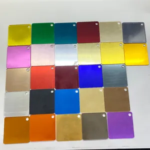 Panel de espejo de plástico Flexible, hoja adhesiva de espejo acrílico autoadhesiva de corte láser de Color dorado y plateado, 1mm