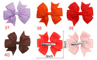 Vente en gros, promotion : Barrette à cheveux pour filles, 40 couleurs unies, en ruban côtelé de 3 pouces, avec nœud en queue d'aronde mignon, style européen-américain, motif floral pour bébé