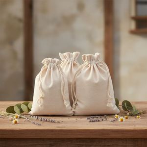 Custom <b>Drawstring</b> <b>Small</b> Cotton Recyclable <b>Bag</b> for Bracelets Glasses Rings Earrings Jewelry Tableware-Portable Storage Gift <b>Bag</b> - Product Image 1