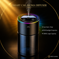 Diffuseur d'arômes pour voiture 180 ml, plafond étoilé, 7 couleurs RGB, sans danger pour les bébés, extrait de plantes, OEM, vente en gros, conforme aux normes MSDS CE RoHS