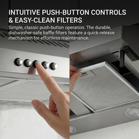 Extractor de humos de cocina delgado de pared, de acero inoxidable plateado, con motor potente, Color Origin