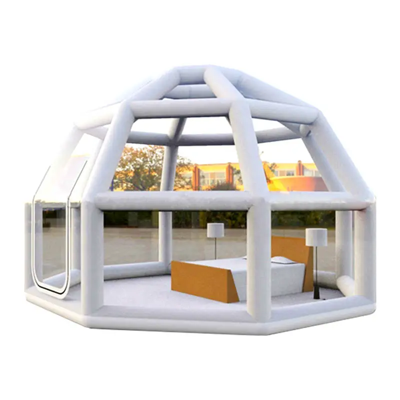 Voetbal Dome Opblaasbare Buis Frame Dome Air Structuur Camping Huis Outdoor Hotel Transparante Opblaasbare Air Huis