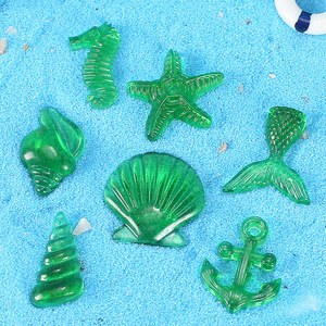 Adornos de resina de vida marina para decoración de acuarios, accesorios de paisaje en miniatura con temática oceánica, con caballito de mar, estrella de mar, concha de pescado - Product Image 3