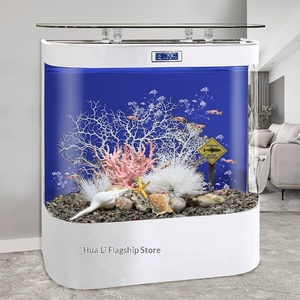 Aquarium Arowana Moderne Ovale en Bois pour Patio, Petit Modèle 2026 Nouvelle Arrivée, Sur Pied avec Filtre Arrière, Facile à Utiliser, Écologique - Product Image 2