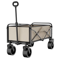 Chariot de camping pliable en fer, chariot de marché nocturne, chariot de pique-nique d'extérieur avec roues pivotantes