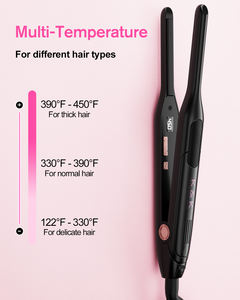 Plancha de Pelo Eléctrica de Cerámica Personalizada con Pantalla LCD de Temperatura, Plancha de Pelo Tipo Lápiz, Delgada, Pequeña, para Cabello Corto - Product Image 2