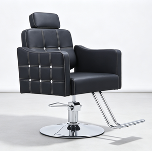 <span class=keywords><strong>Chaise</strong></span> de Barbier Hydraulique Professionnelle avec Appui-tête Amovible et Repose-pieds en Métal Durable – Équipement de Salon de Coiffure Artisanat Exquis - Product Image 3