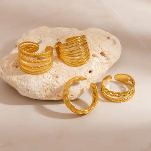 Fashion <b>Rings</b> 18K Gold Plated Stainless Steel Unisex Gift Jewelry JZ21097 - Product Image 3