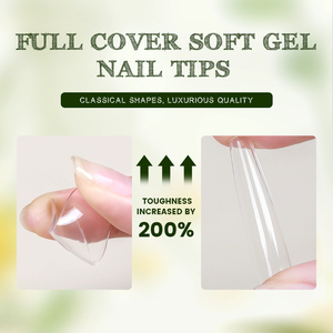 ชุดเล็บปลอมแบบเต็มฝาสำหรับต่อเล็บสั้นสี่เหลี่ยม/กลมแบบ Fingernails300pcs - Product Image 5