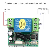 Saklar Remote Control nirkabel Universal 433 Mhz, modul penerima relay DC 12V 1CH, pemancar RF 433 Mhz Remote kontrol