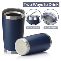 Mug à café et à bière en acier inoxydable, isolé sous vide, gobelet de voyage de 20 oz, couvercle coulissant, isolation thermique de 6 à 12 heures pour le camping