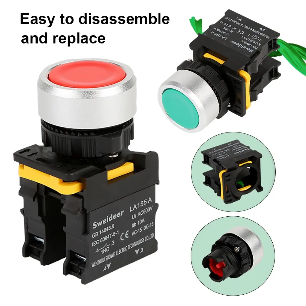 New Waterproof Momentary Self Locking 22mm Push Button Switches on off Button Power Start Switch for Mechanical Equipment