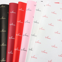 Papier d'emballage simple pour fleurs, motif amour et cœur, imperméable, style Saint-Valentin, pour fleuristes, vente en gros
