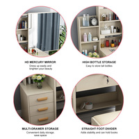 Coiffeuse miroir la plus populaire à prix d'usine avec 6 tiroirs, bureau de maquillage, table de toilette pour chambre de fille