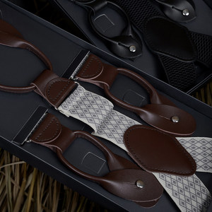 Bretelles élastiques pour hommes, style rétro britannique, à clipser, en Y, réglables pour pantalon - Product Image 3
