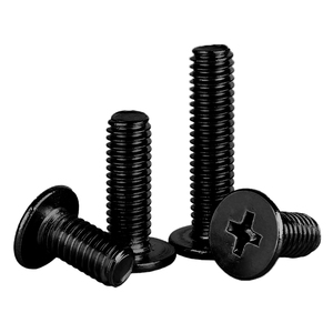Wholesale Factory Price High Quality Black Zinc Plated Stainless Steel 304 M2 M3 M4 M5 M6 Ultra Thin <b>Flat</b> Head <b>Screw</b> - Product Image 1