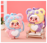 Cadeaux mignons tendance : figurines et ornements 3D Kawaii, mini porte-clés en métal floqué pour sac d'école, breloque de voiture