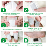 10 Patchs Nettoyants Profonds au Romarin pour les Pieds avec Gingembre et Vinaigre de Bambou – Autocollants Naturels Bien-être Corporel – Boîte de Plâtres de Soin Santé