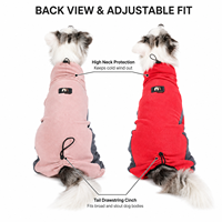 Combinaison polaire solide double face pour grand chien, pyjama thermique chaud à 4 pattes, vêtements d'hiver réglables à col montant