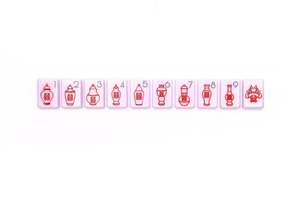 Jeu de tuiles de mahjong de luxe en acrylique, violet et rose, avec pieds pliants en métal, automatique, pour 4 joueurs, jeu pour enfants - Product Image 5