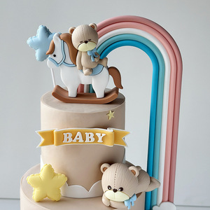 Decorazione per <span class=keywords><strong>Torta</strong></span> di Compleanno per Bambini - Topper per <span class=keywords><strong>Torta</strong></span> con Nome BABY in Stile Cartone Animato - Product Image 1