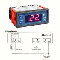 Contrôleur de température pour réfrigérateur STC-100A avec affichage numérique, fonctions de chauffage et de refroidissement, alarme, contrôle intelligent