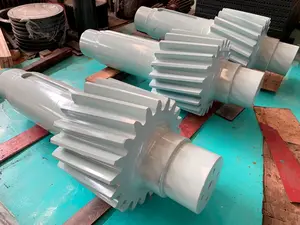 Custom Large Gear Shaft High Quality Forged Steel Pinion Shaft Grinding Roller Large Gear Shaft