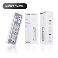 Carte d'extension de câble d'extension de sortie de bureau 17w avec lumières sur 3 parasurtenseurs USB avec protecteur de surcharge