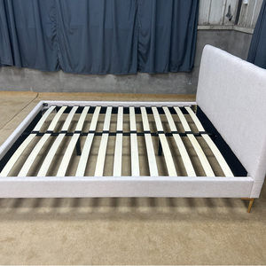 Nội Thất Phòng Ngủ Thiết Kế Hiện Đại Bọc Trắng Nền Tảng Giường Với Gỗ Slat Hỗ Trợ Trong Nữ Hoàng Kích Thước - Product Image 3