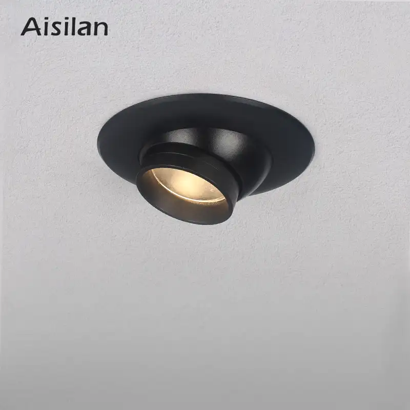 Aisilan מודרני מיני אנטי בוהק מתכוונן zoomable 85mm מגזרת שקוע COB תקרת LED זרקורים Downlight