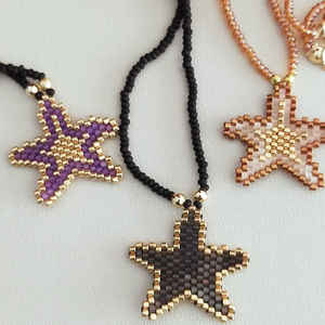 Collier tendance en perles <span class=keywords><strong>Miyuki</strong></span> tissées à la main, motif étoile de mer et pentacle, idéal pour les vacances d'été à la plage et en bord de mer - Product Image 1
