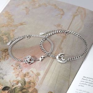 Sweet Women's Silver Plated and the Rose <b>Couple</b> <b>Bracelet</b> Romantic Creativity Valentine's Day Jewelry Gift - Product Image 4