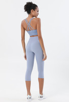 Nouveau soutien-gorge et legging de sport Double face brossé avec croix dans le dos ensemble de leggings et soutien-gorge sans couture ensemble de soutien-gorge legging