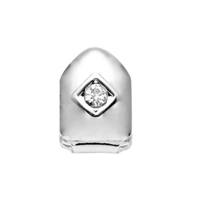 Grillz glacé en or et argent avec diamant bijoux <span class=keywords><strong>de</strong></span> corps Hip Hop à <span class=keywords><strong>dent</strong></span> unique pour hommes et femmes grand rappeur Halloween <span class=keywords><strong>Vampire</strong></span> cadeau - Product Image 2