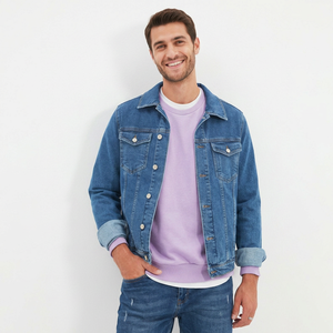 <b>Men's</b> Denim <b>Jacket</b> Fashion New Winter <b>Long</b> Sleeve Waiter <b>Jacket</b> Cook for Barbecue Custom <b>Men's</b> Winter Denim <b>Jacket</b> - Product Image 1