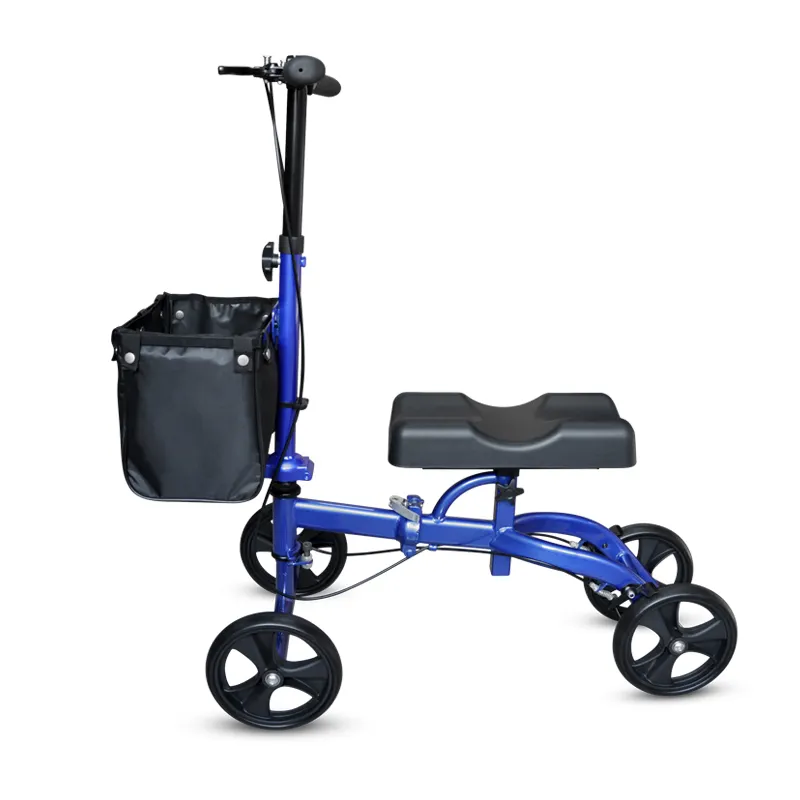 Scooter de genou de bonne qualité, 4 roues, cadre en acier, marcheur de genou et scooter de mobilité pour jambe cassée