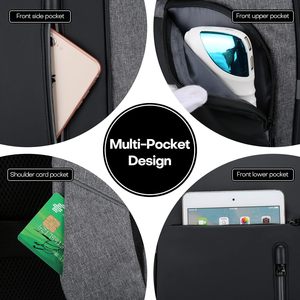 High Quality Eco-Friendly <b>Waterproof</b> Linen Sports School <b>Black</b> Reflective Usb Smart Antitheft Button Laptop <b>Backpack</b> for Men - Product Image 5