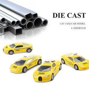 Diecast Alloy <span class=keywords><strong>Taxi</strong></span> Car 4 Estilos Tire hacia atrás Vehículo simulado para regalo de niños - Product Image 3